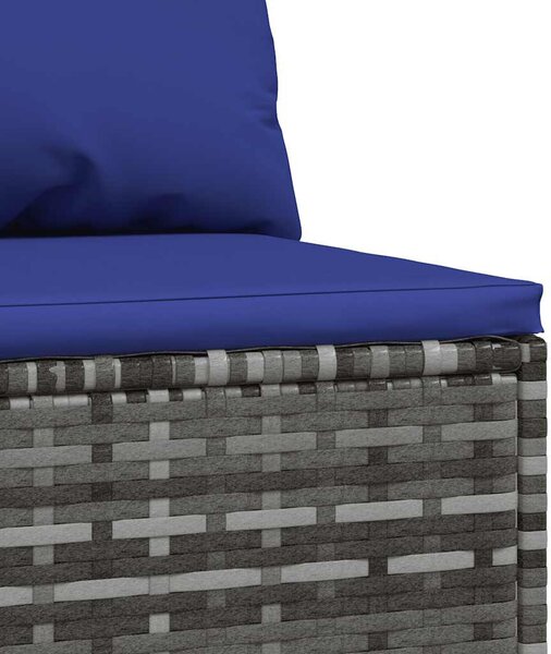 3 részes szürke polyrattan kerti ülőgarnitúra párnákkal