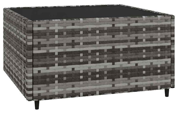 3 részes szürke polyrattan kerti ülőgarnitúra párnákkal