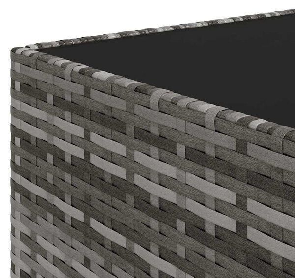 3 részes szürke polyrattan kerti ülőgarnitúra párnákkal