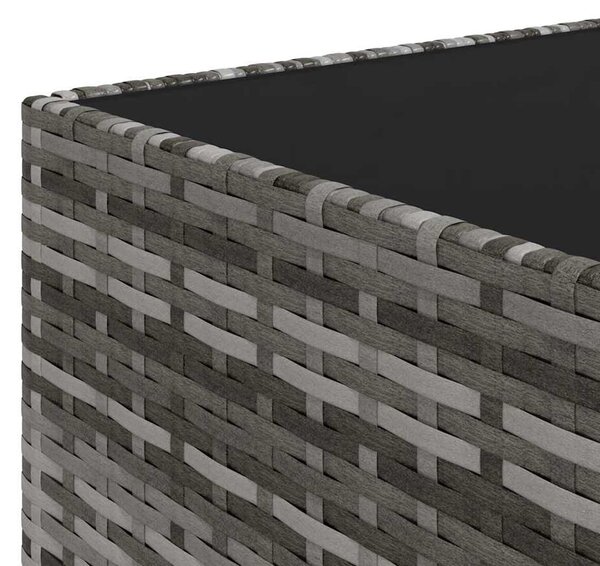3 részes szürke polyrattan kerti ülőgarnitúra párnákkal