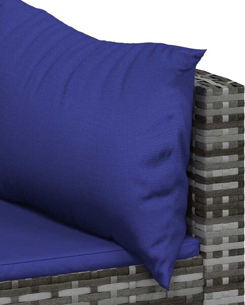 3 részes szürke polyrattan kerti ülőgarnitúra párnákkal