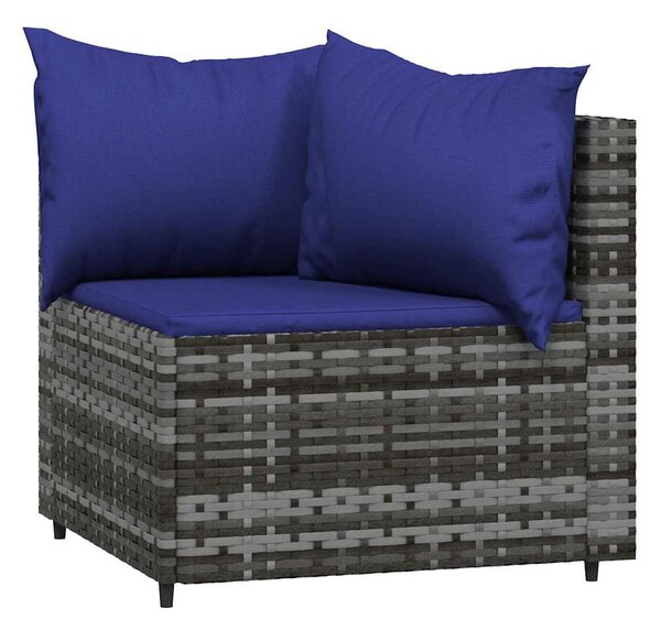 3 részes szürke polyrattan kerti ülőgarnitúra párnákkal