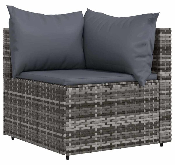 4 részes szürke polyrattan kerti ülőgarnitúra párnákkal