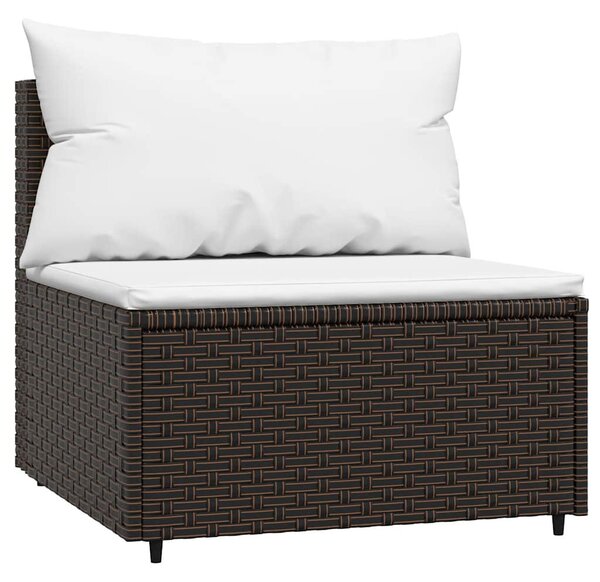 3 részes barna polyrattan kerti ülőgarnitúra párnával