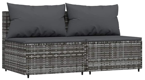 3 részes szürke polyrattan kerti ülőgarnitúra párnákkal