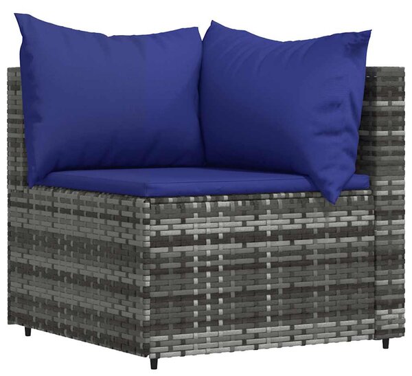 4 részes szürke polyrattan kerti ülőgarnitúra párnákkal