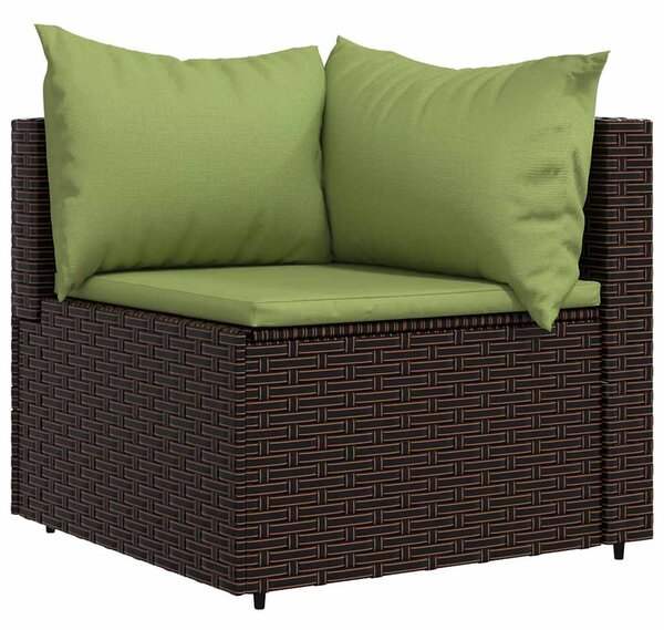 4 részes barna polyrattan kerti ülőgarnitúra párnákkal