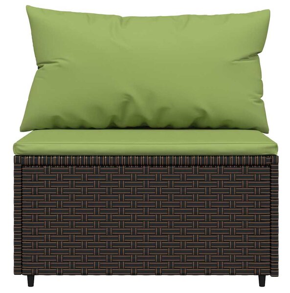 3 részes barna polyrattan kerti ülőgarnitúra párnával