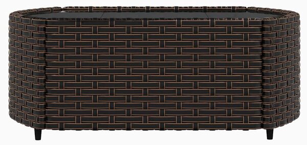 3 részes barna polyrattan kerti ülőgarnitúra párnával