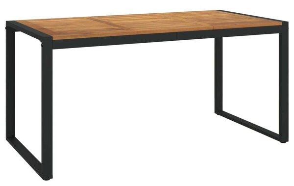 Tömör akácfa kerti asztal u-alakú lábakkal 160 x 80 x 75 cm