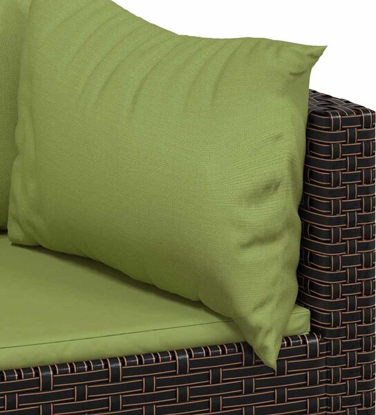 3 részes barna polyrattan kerti ülőgarnitúra párnával
