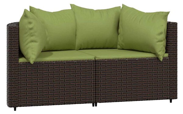 3 részes barna polyrattan kerti ülőgarnitúra párnával