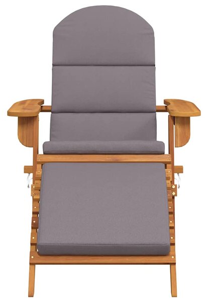 Tömör akácfa kerti adirondack szék lábtartóval