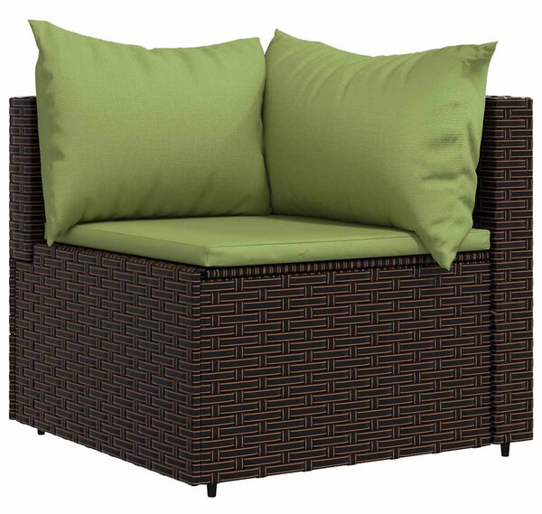 4 részes barna polyrattan kerti ülőgarnitúra párnákkal