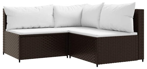 4 részes barna polyrattan kerti ülőgarnitúra párnákkal