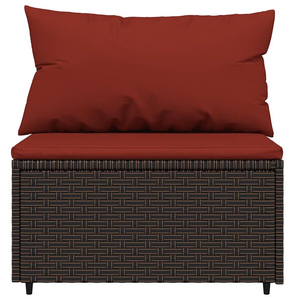 3 részes barna polyrattan kerti ülőgarnitúra párnával