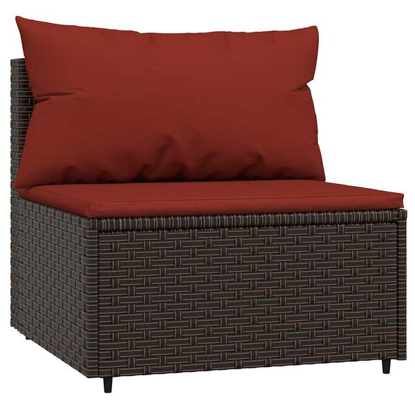 3 részes barna polyrattan kerti ülőgarnitúra párnával