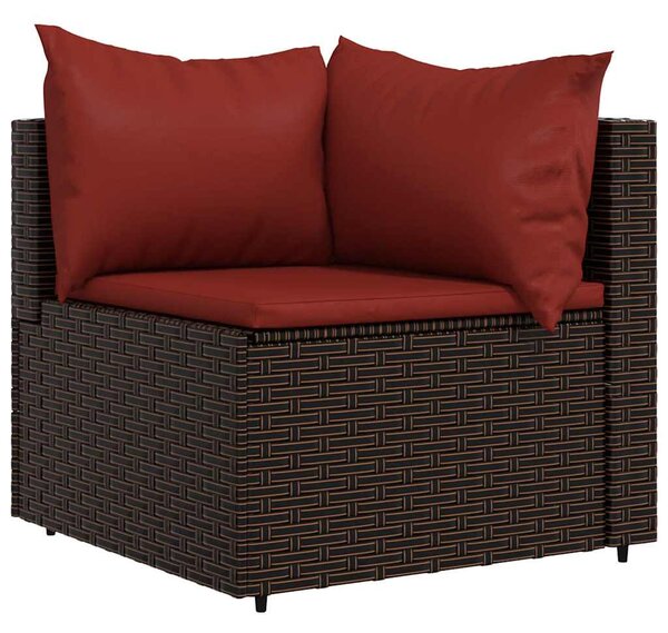 3 részes barna polyrattan kerti ülőgarnitúra párnával