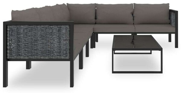Polyrattan Kerti Ülőgarnitúra - 7 részes - Antracitszürke