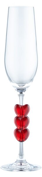 LOVEBIRDS üveg pezsgőspohár 180 ml 2 db , szivecskés