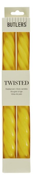 TWISTED gyertya szett 2 db , fényes sárga