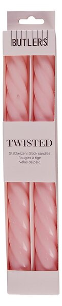 TWISTED gyertya szett 2 db , fényes rózsaszín