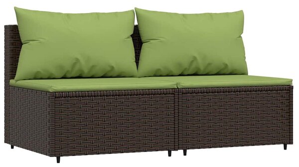 3 részes barna polyrattan kerti ülőgarnitúra párnával