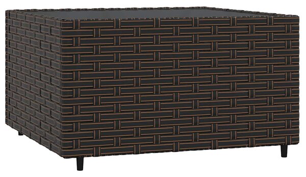 3 részes barna polyrattan kerti ülőgarnitúra párnával