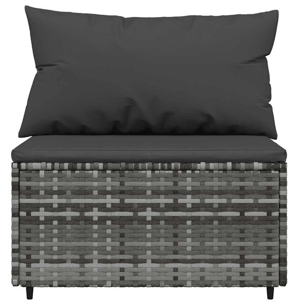 3 részes szürke polyrattan kerti ülőgarnitúra párnákkal