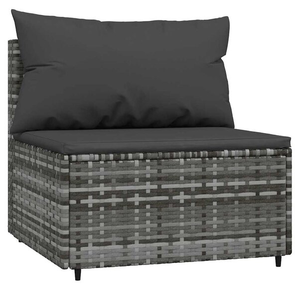 3 részes szürke polyrattan kerti ülőgarnitúra párnákkal