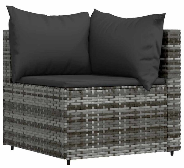 3 részes szürke polyrattan kerti ülőgarnitúra párnákkal