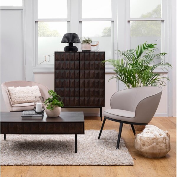 Sötétbarna szekrény 90x130 cm Latina – Unique Furniture
