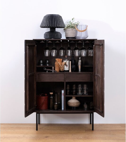 Sötétbarna szekrény 90x130 cm Latina – Unique Furniture