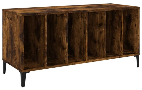 Füstös tölgy színű szerelt fa hanglemezszekrény 100x38x48 cm