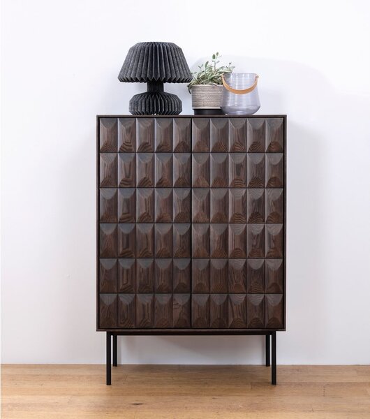 Sötétbarna szekrény 90x130 cm Latina – Unique Furniture