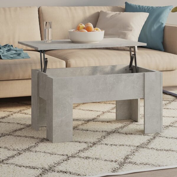 Betonszürke szerelt fa dohányzóasztal 79x49x41 cm