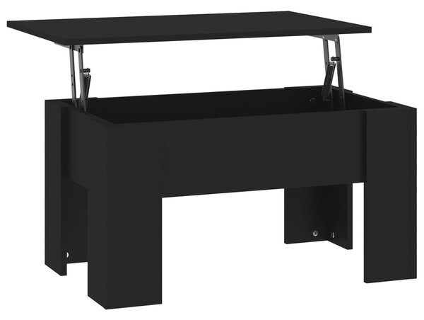 Fekete szerelt fa dohányzóasztal 79 x 49 x 41 cm