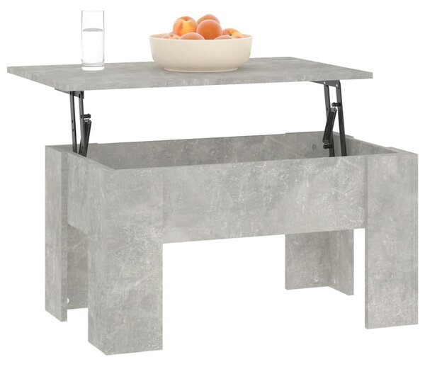 Betonszürke szerelt fa dohányzóasztal 79x49x41 cm