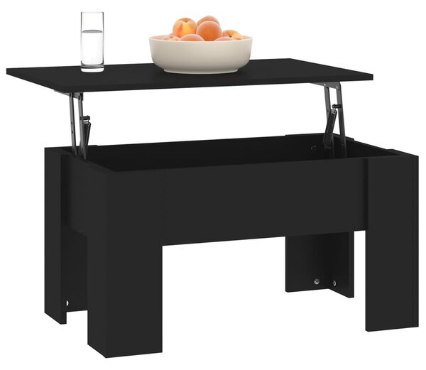 Fekete szerelt fa dohányzóasztal 79 x 49 x 41 cm