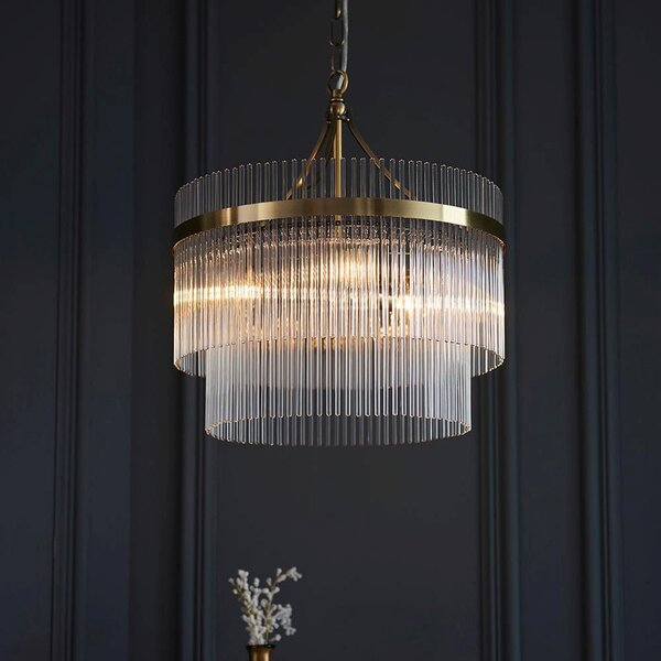 Endon glamour modern függeszték marietta antik sárgaréz átlátszó end99167