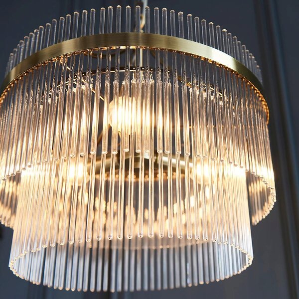 Endon glamour modern függeszték marietta antik sárgaréz átlátszó end99167