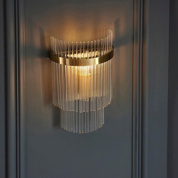 Endon glamour modern fali lámpa marietta antik sárgaréz átlátszó end99168
