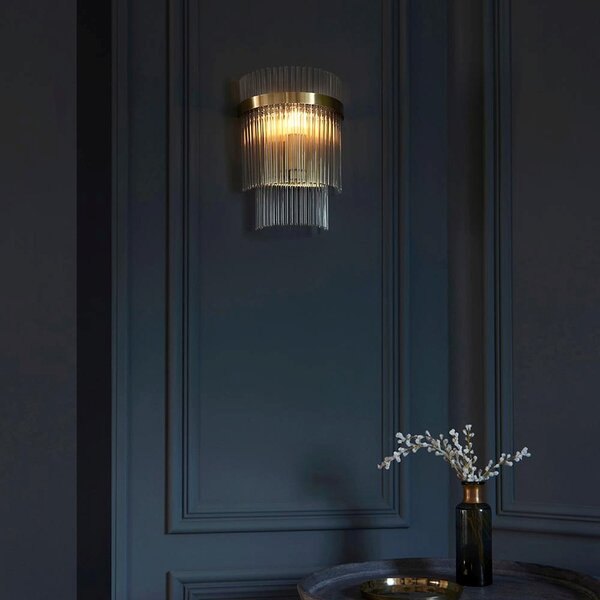 Endon glamour modern fali lámpa marietta antik sárgaréz átlátszó end99168