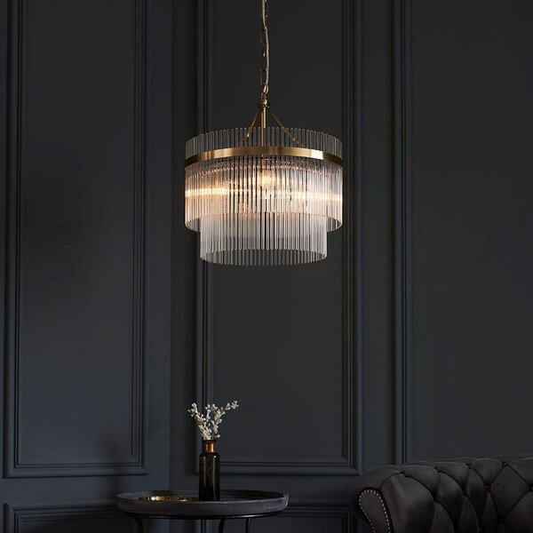 Endon glamour modern függeszték marietta antik sárgaréz átlátszó end99167