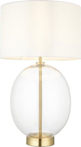 Endon glamour modern asztali lámpa kelda oval fehér sárgaréz átlátszó end99292