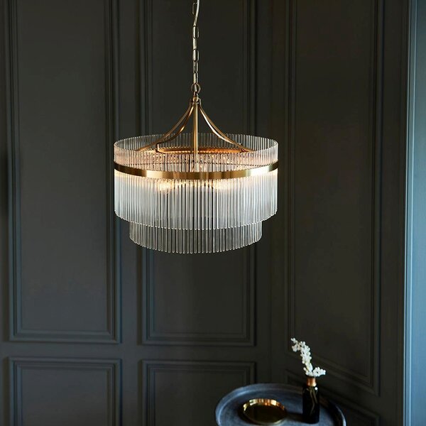 Endon glamour modern függeszték marietta antik sárgaréz átlátszó end99166
