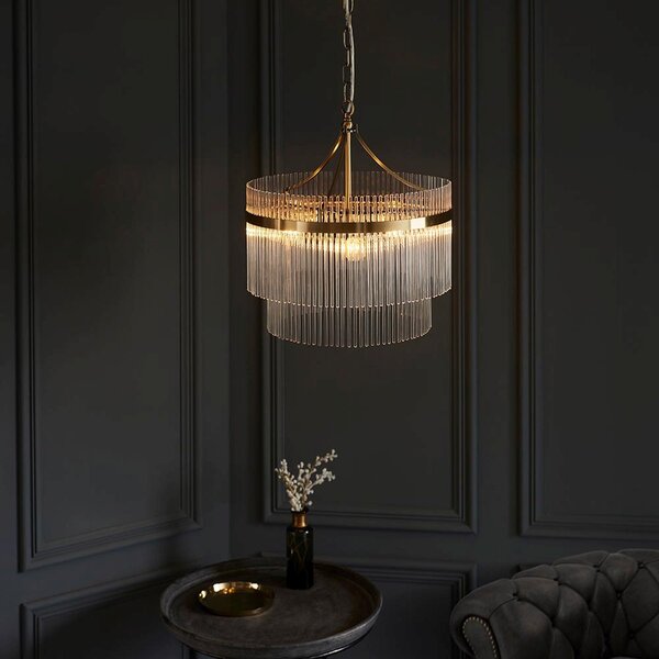 Endon glamour modern függeszték marietta antik sárgaréz átlátszó end99167