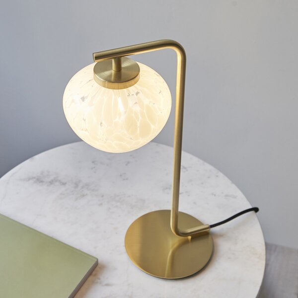 Endon glamour modern asztali lámpa mali fehér sárgaréz end98817