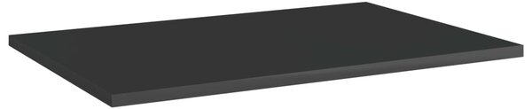 8 db magasfényű fekete forgácslap könyvespolc 60 x 40 x 1,5 cm