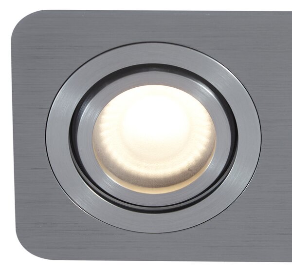 Lekerekített süllyesztett spotlámpa gunmetal GU10 50mm forgatható és dönthető IP44 2-lámpás - Alberto
